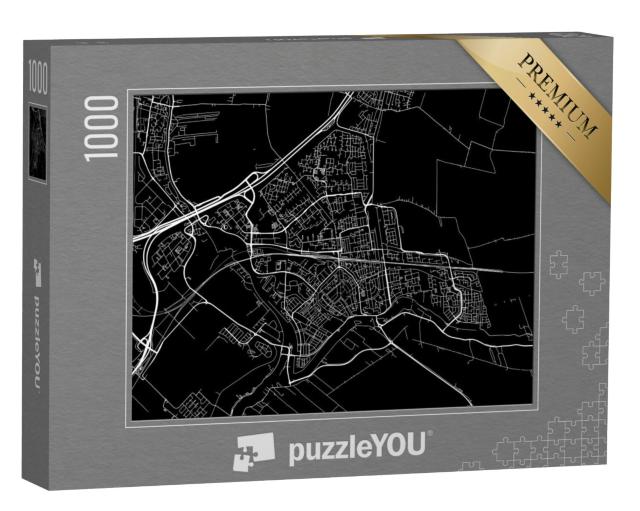 Puzzel 1000 stukjes „Vector stadsplattegrond van Gouda in Nederland“