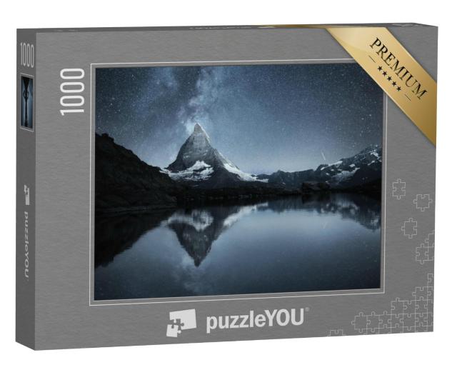 Puzzel 1000 stukjes „Melkweg boven de Matterhorn, Zwitserland“