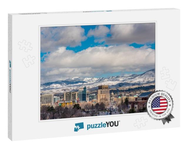 Skyline of Boise with Snow in the Foothills... Jigsaw Puzzle