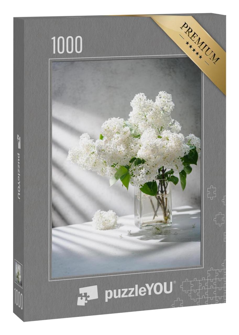 Puzzle 1000 Teile „Weißer Flieder-Blumenstrauß“