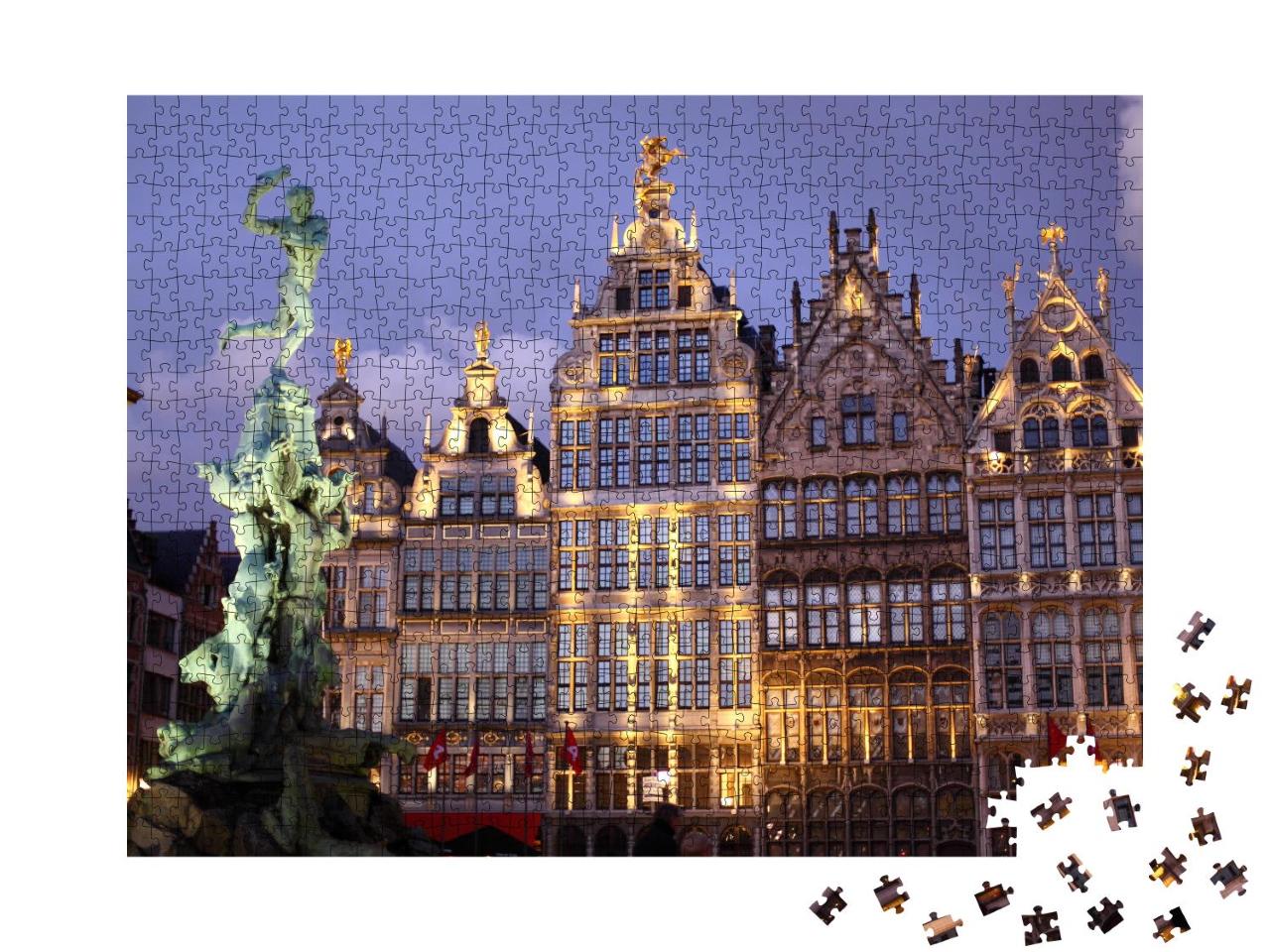 Puzzle 1000 Teile „Antwerpen bei Nacht“