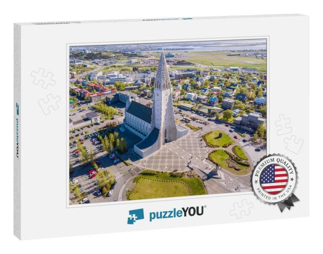 Modern Iceland Reykjavik Architecture. Aerial Photo. Reli... Jigsaw Puzzle