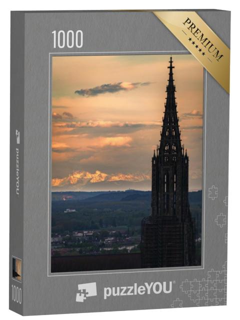 Puzzel 1000 stukjes „Minster van Ulm bij zonsondergang“