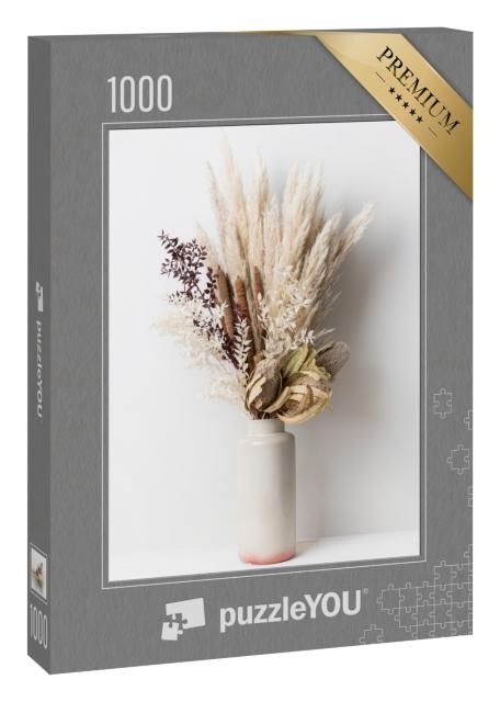 Puzzle 1000 Teile „Ein Trockenblumenarrangement mit Pampasgras“