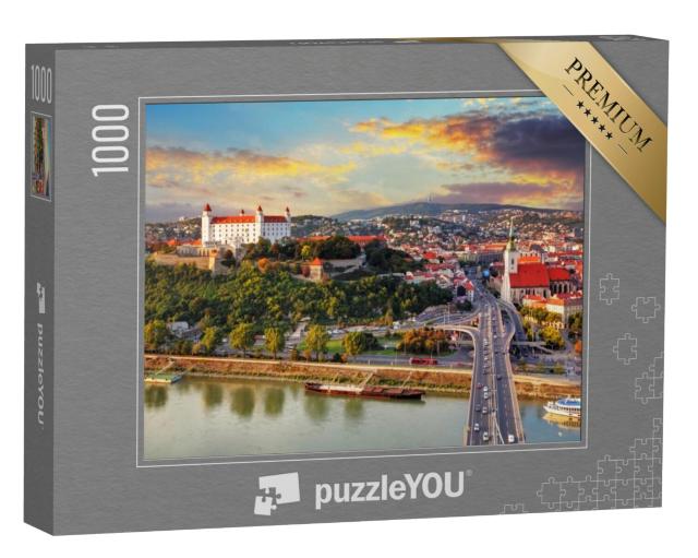 Puzzel 1000 stukjes „Bratislava bij zonsondergang, Slowakije“