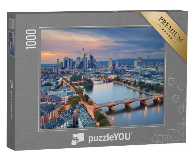 Puzzel 1000 stukjes „Frankfurt am Main bij schemering“