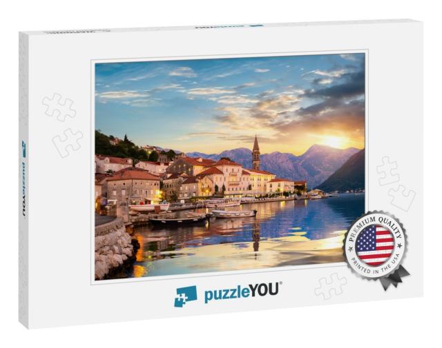 Historic City of Perast in the Bay of Kotor in Summer At... Jigsaw Puzzle