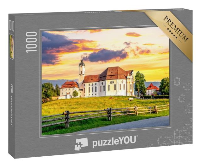 Puzzle 1000 Teile „Wieskirche in Steingaden, Bayern, Deutschland“