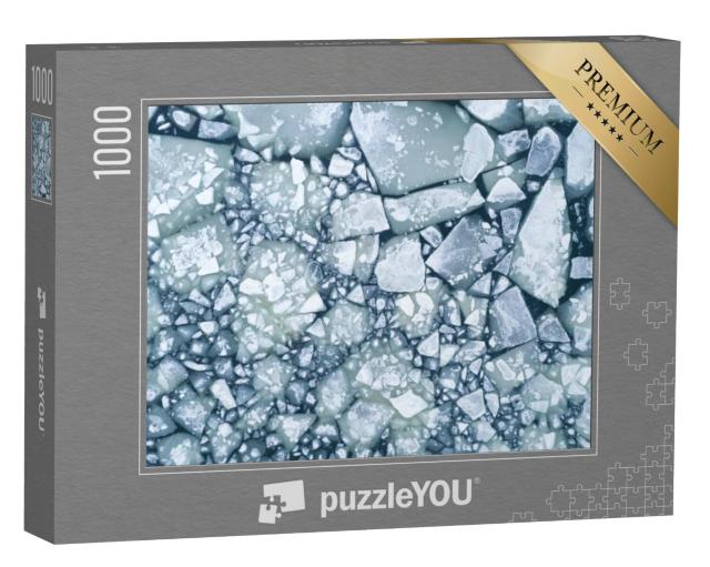 Puzzel 1000 stukjes „Wit ijs en donker water in de winter“