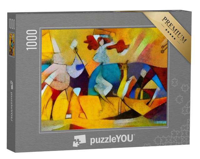 Puzzel 1000 stukjes „Alternatieve reproducties in de stijl van Picasso en Kandinsky“