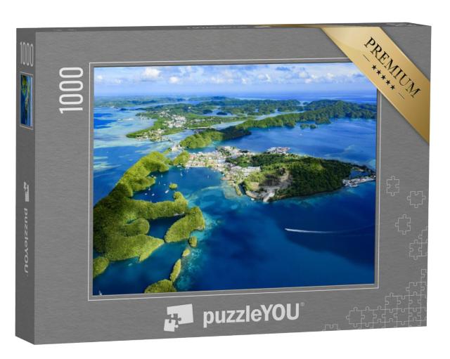 Puzzel 1000 stukjes „Algemeen beeld van het eiland Palau Malakal en Koror“