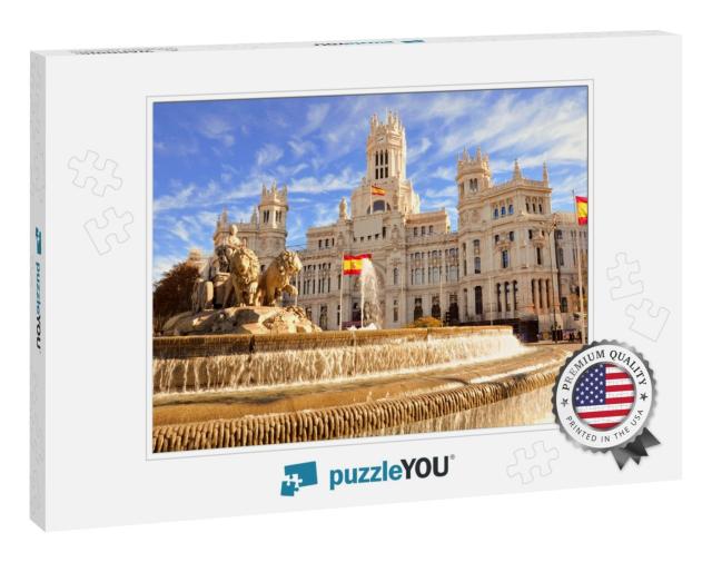 The Famous Cibeles Fountain in Madrid, Spain... Jigsaw Puzzle