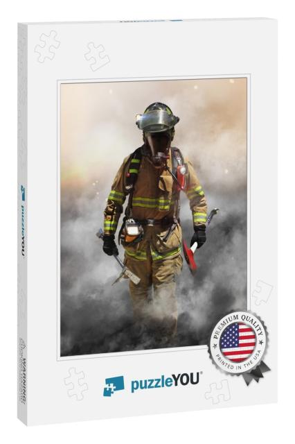 A Firefighter Pierces Through a Wall of Smoke Searching f... Jigsaw Puzzle