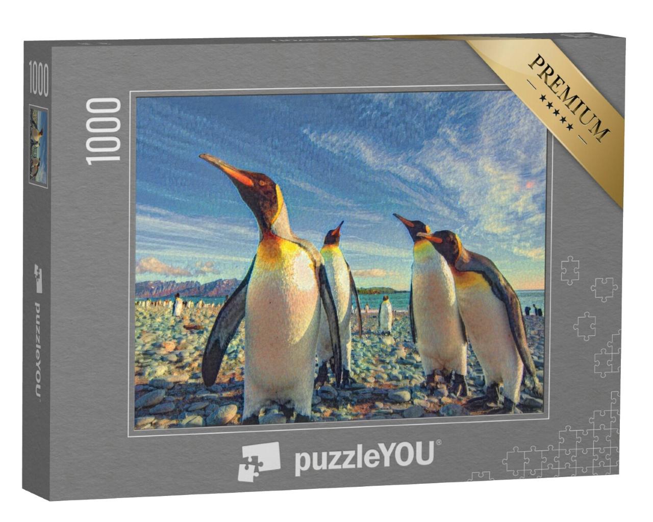 Puzzel 1000 stukjes „in de stijl van Paul-Cezanne - Zomer in Antarctica - Puzzelcollectie Kunstenaars & Schilderijen“