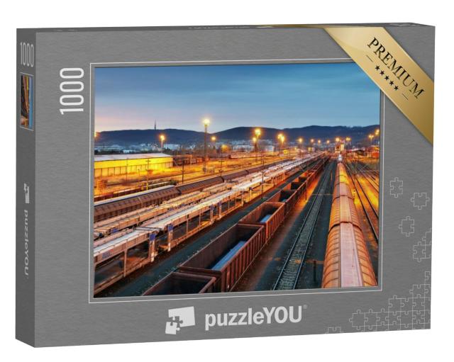 Puzzel 1000 stukjes „Goederenvervoer per spoor, goederentrein“