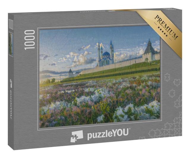 Puzzle 1000 Teile „im Kunst-Stil von Claude Monet - Blumen im Kasaner Kreml - Puzzle-Kollektion Künstler & Gemälde“
