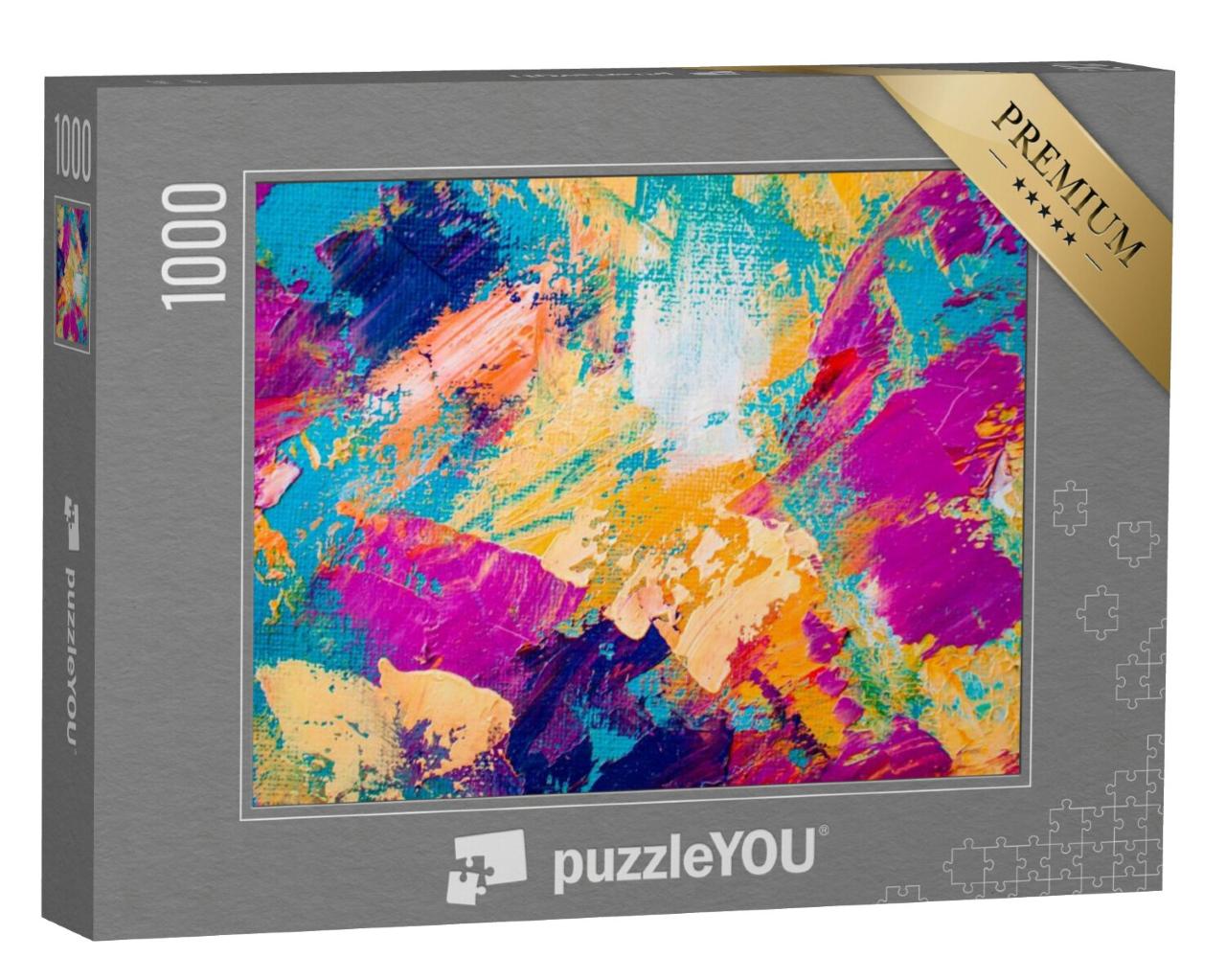 Puzzel 1000 stukjes „Handgetekend olieverfschilderij, abstracte kunst“