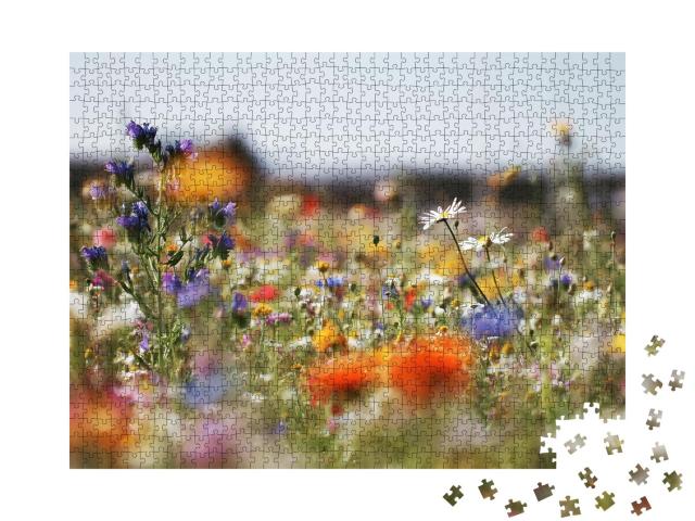 Puzzle 1000 Teile „Bunte, helle Wiesenblumen“