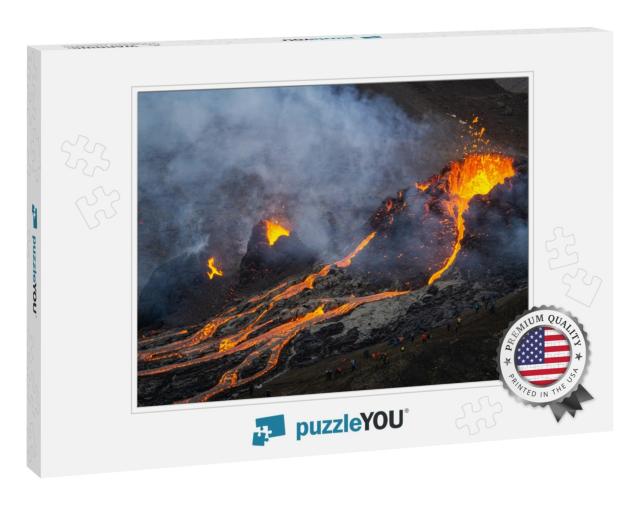 A Small Volcanic Eruption in Mt Fagradalsfjall, Southwest... Jigsaw Puzzle