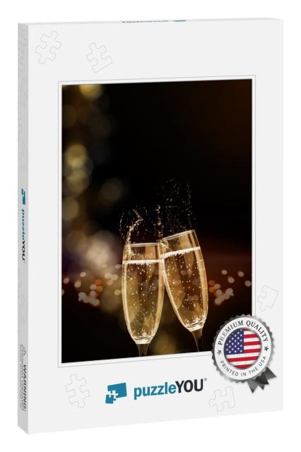 Sparkling Wine, Champagne, Glasses, New Years Eve... Jigsaw Puzzle