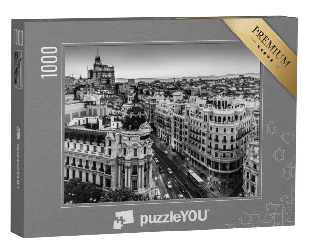 Puzzel 1000 stukjes „Gran Via, belangrijkste winkelstraat in Madrid, Spanje“