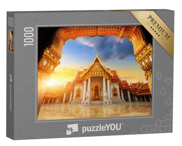 Puzzel 1000 stukjes „De marmeren tempel, Wat Benchamabopitr Dusitvanaram, Bangkok“