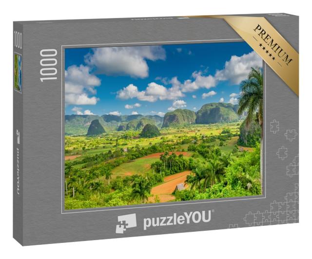 Puzzle 1000 Teile „Panorama der Viñales-Berge, Kuba“