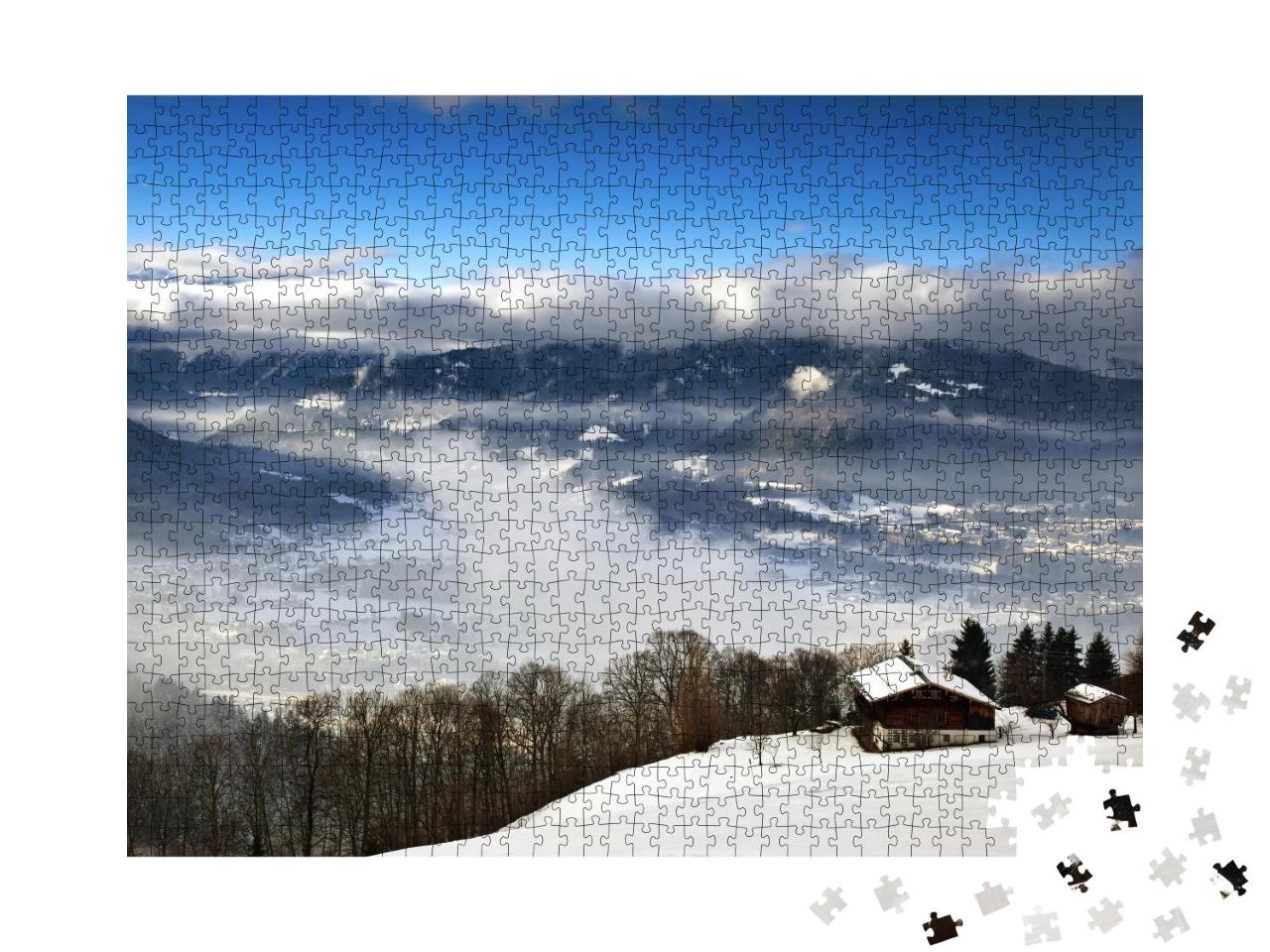 Puzzle 1000 Teile „Blick auf die Bayerischen Alpen, Deutschland“