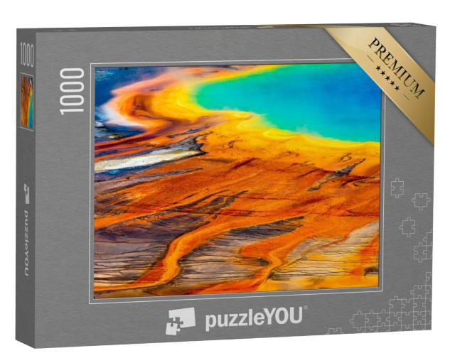 Puzzel 1000 stukjes „Close-up van de Grand Prismatic Spring, Yellowstone National Park“