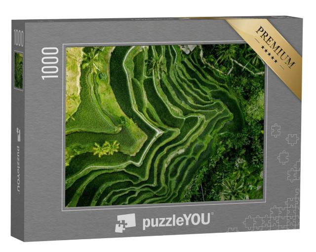 Puzzel 1000 stukjes „Rijstplantage op Bali van bovenaf, Indonesië“