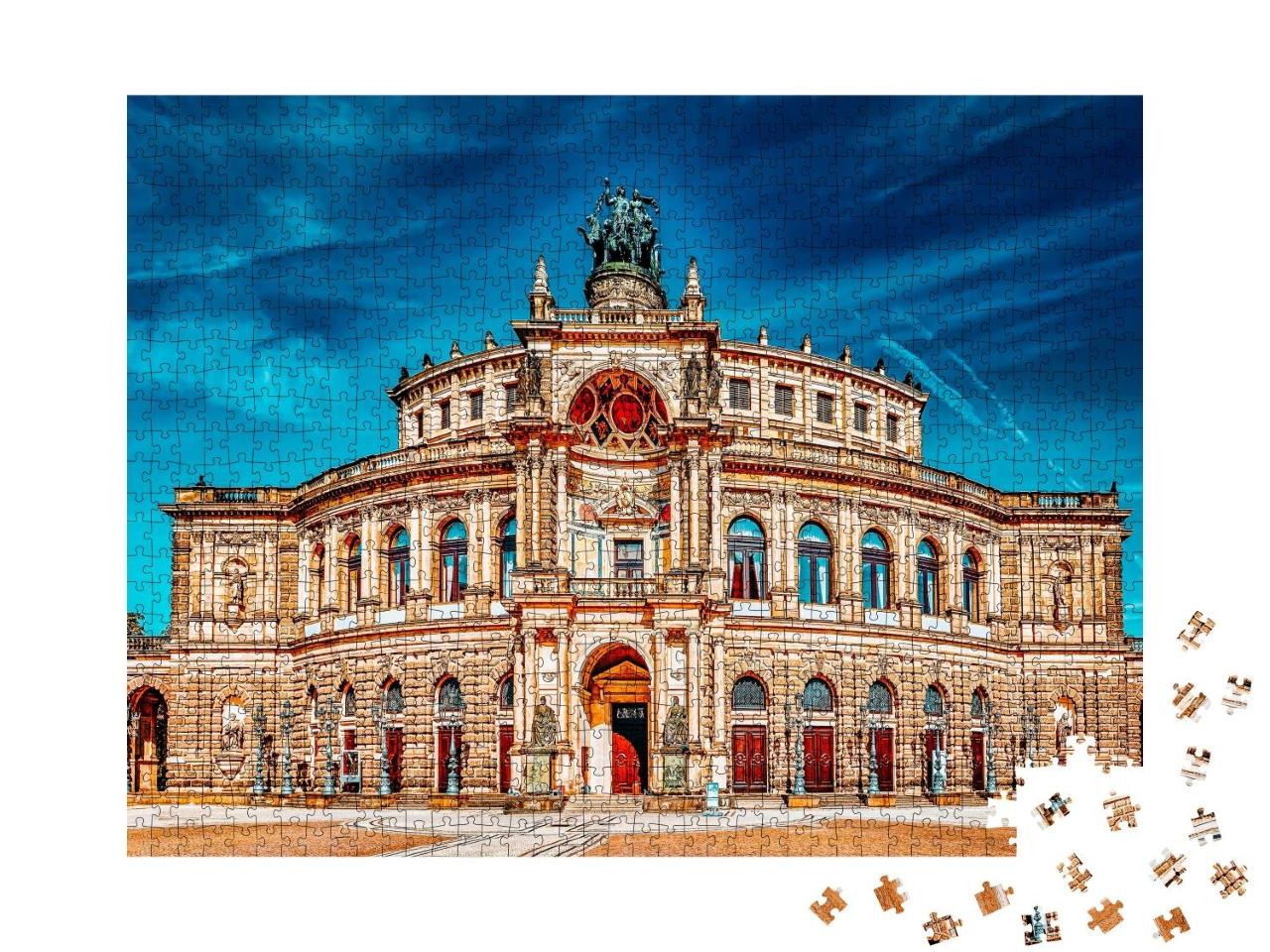 Puzzle 1000 Teile „Beeindruckende Semperoper, Dresden, Deutschland“