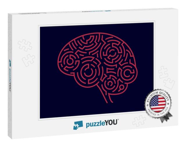 Concept of Creative Thinking, Shape of Human Brain Combin... Jigsaw Puzzle