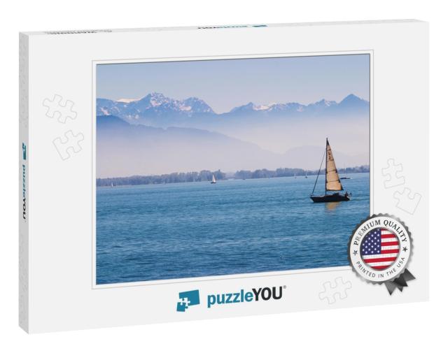 Boats on the Lake of Constance with the Alps in the Back... Jigsaw Puzzle