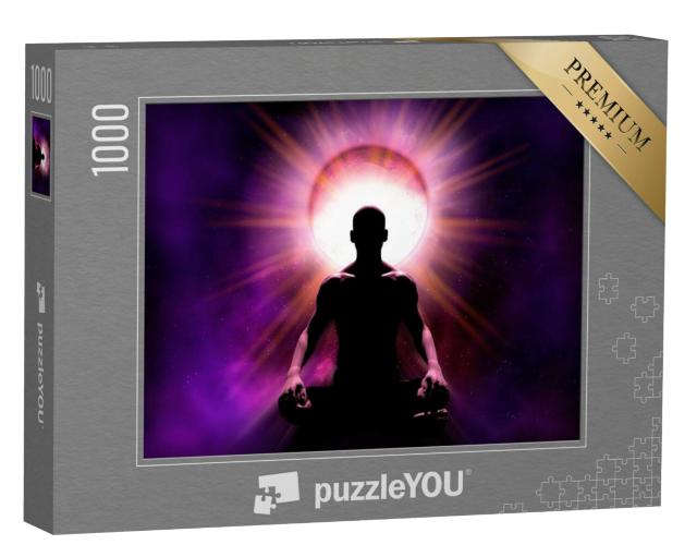 Puzzel 1000 stukjes „Kracht van meditatie: geest, silhouet van een persoon“