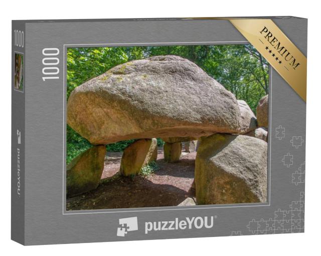 Puzzel 1000 stukjes „Close-up van hunebed D27 bij Borger in Nederland“