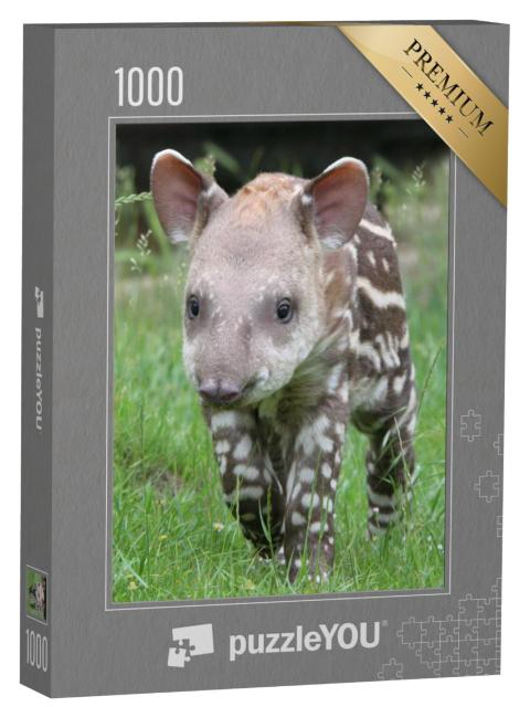 Puzzel 1000 stukjes „Tapir in het groene gras“