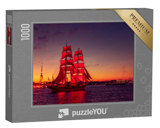 Puzzel 1000 stukjes „Schip met scharlaken zeilen, St. Petersburg“