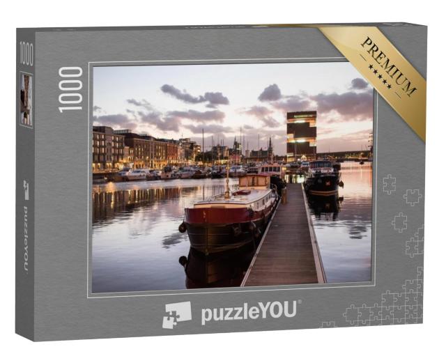 Puzzel 1000 stukjes „Avondhaven van Antwerpen, België“