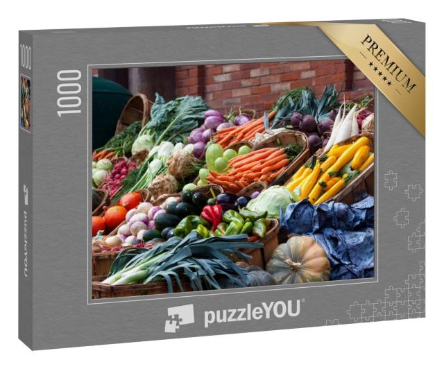 Puzzle 1000 Teile „Obst und Gemüse auf einem Markt in Frankreich“