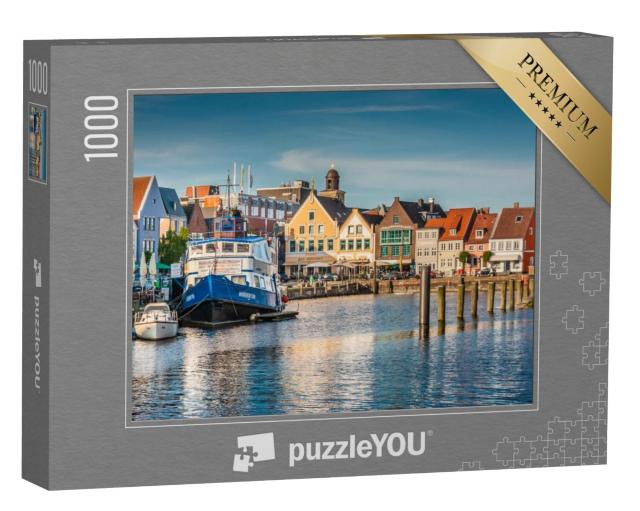 Puzzel 1000 stukjes „Oude stad Husum: huis van Theodor Strom in Noord-Friesland, Sleeswijk-Holstein“