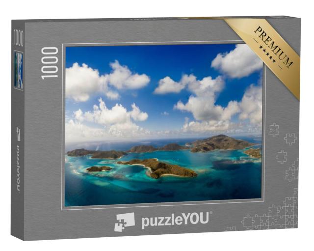 Puzzel 1000 stukjes „Luchtfoto van de tropische Britse Maagdeneilanden“