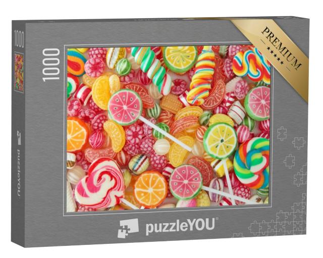 Puzzel 1000 stukjes „Kleurrijke fruitsnoepjes en lolly's“