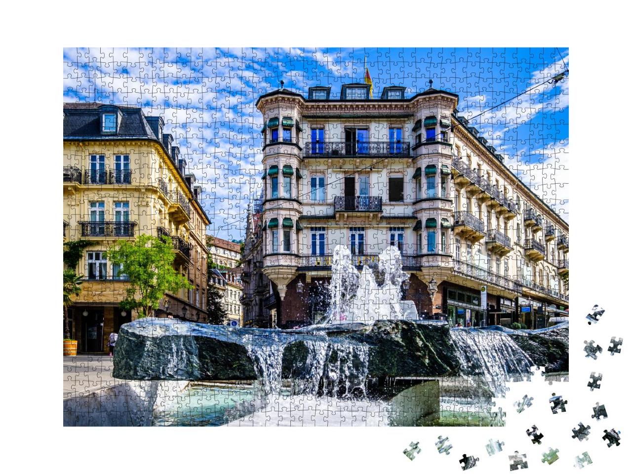 Puzzle 1000 Teile „Malerische Altstadt von Baden-Baden, Deutschland“