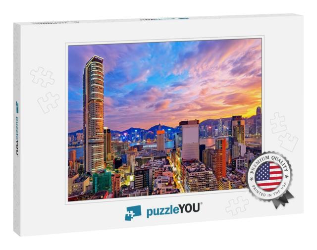 Hong Kong Skyline At Sunset... Jigsaw Puzzle