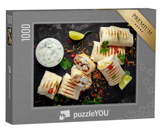 Puzzel 1000 stukjes „Vers bereide wraps met gegrilde kip“