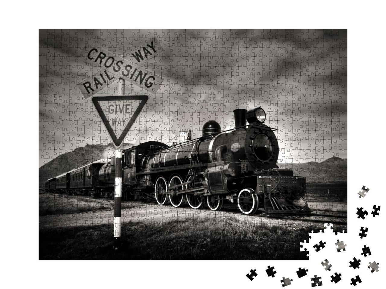 Puzzle 1000 Teile „Alte Dampflokomotive, Kingston, Neuseeland“