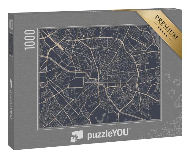 Puzzle 1000 Teile „Vektor-Karte der Stadt Bukarest, Rumänien“