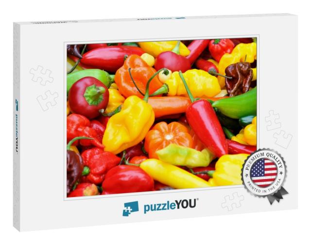 A Colorful Mix of the Freshest & Hottest Chili Peppers... Jigsaw Puzzle