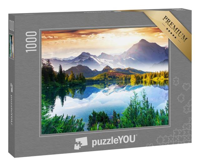 Puzzle „Sonniger Tag an einem Bergsee“