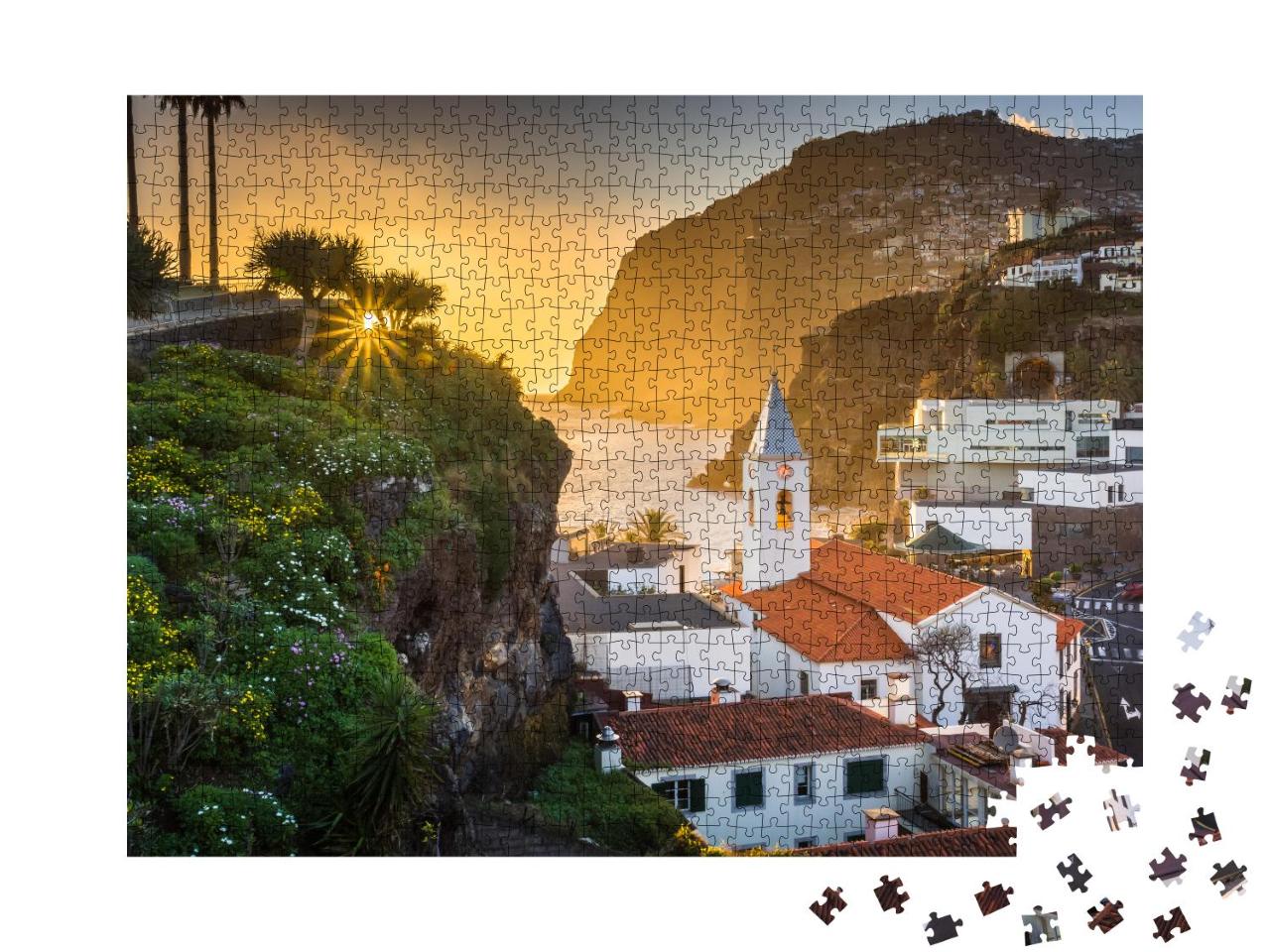Puzzle 1000 Teile „Sonnenuntergang über Camara de Lobos, Madeira“
